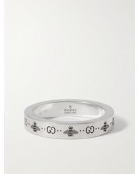 Gucci - Anello in argento con logo inciso - Lyst