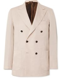 Kiton - Double-breasted Lyocell-blend Blazer - Lyst