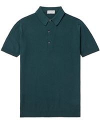 John Smedley - Roth Slim-Fit Sea Island Cotton-Piqué Polo Shirt - Lyst