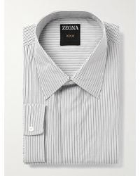 ZEGNA - Classic-collar Striped Cotton Shirt - Lyst