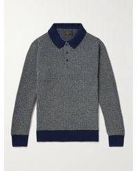 Beams Plus - Waffle-knit Wool Polo Sweater - Lyst