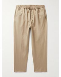 Etro - Tapered Wool-blend Twill Drawstring Trousers - Lyst