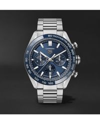 Tag Heuer Carrera Automatic Chronograph 44mm Stainless Steel Watch - Blue