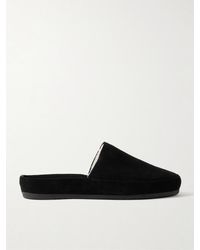 Mulo - Shearling-Lined Suede Slippers - Lyst
