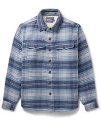 Faherty - Cpo Fleece-lined Checked Cotton And Wool-blend Overshirt - Lyst