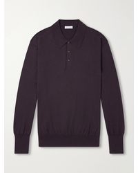 Kaptain Sunshine - Wool And Cotton-Blend Polo Shirt - Lyst