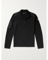 Canada Goose - Stormont Slim-fit Cordura-trimmed Merino Wool Half-zip Sweater - Lyst