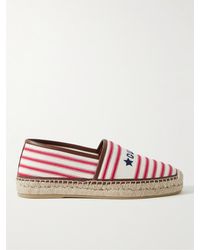 Gucci Leather-trimmed Embroidered Canvas Espadrilles