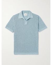 NN07 - Ryan 6632 Open-knit Cotton-blend Polo Shirt - Lyst