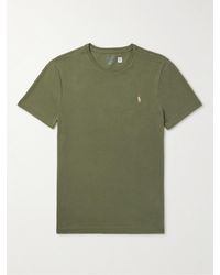 Polo Ralph Lauren - Slim-fit Logo-embroidered Cotton-jersey T-shirt - Lyst