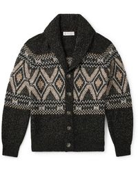 Brunello Cucinelli - Shawl-collar Wool, Silk And Cashmere-blend Cardigan - Lyst