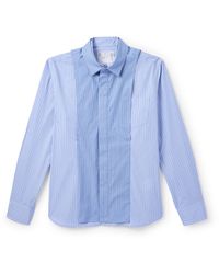 Sacai - Layered Striped Cotton-poplin Shirt - Lyst
