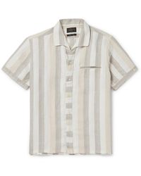 Beams Plus - Striped Herringbone Linen Shirt - Lyst