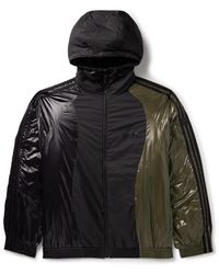 Moncler Genius - Adidas Originals Balzers Logo-appliquéd Striped Panelled Shell Hooded Down Jacket - Lyst