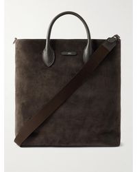 MR P. - Full Grain Leather-Trimmed Suede Tote - Lyst
