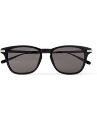 Brioni D-frame Acetate And Silver-tone Sunglasses - Black
