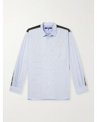 Junya Watanabe - Striped Corduroy And Twill-Trimmed Cotton-Poplin Shirt - Lyst