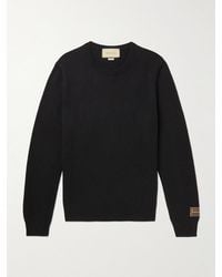 Gucci - Logo-jacquard Cashmere And Wool-blend Sweater - Lyst