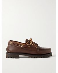 Yuketen - Pebble-Grain Leather Boat Shoes - Lyst