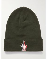 Moncler - Logo-Appliquéd Ribbed Wool Beanie - Lyst