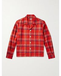 Bode - Gable Camp-collar Checked Wool Overshirt - Lyst