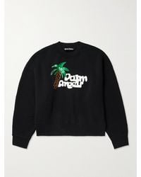 Palm Angels - Printed Cotton Sweatshirt - Lyst