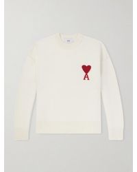 Ami Paris - Logo-Intarsia Virgin Wool Sweater - Lyst