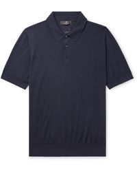 Etro - Cashmere And Silk-blend Polo Shirt - Lyst