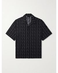 Moncler - Camicia in popeline di cotone con logo e colletto aperto - Lyst