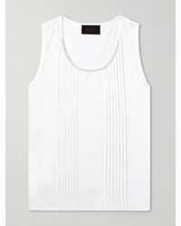 Simone Rocha - Faux Pearl-embellished Pleated Cotton-jersey Tank Top - Lyst