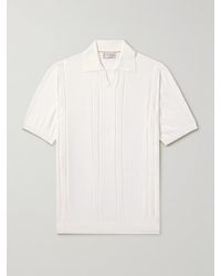 Brunello Cucinelli - Honeycomb-knit Cotton Polo Shirt - Lyst
