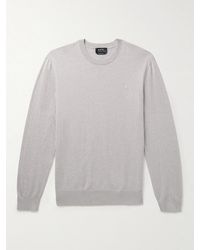 A.P.C. - Julio Logo-embroidered Cotton And Cashmere-blend Sweater - Lyst