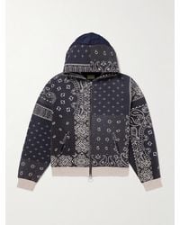 Kapital - Panelled Bandana-Print Cotton-Jersey And Quilted Shell Hoodie - Lyst