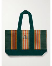 Bode - Parakeet Logo-Embroidered Striped Canvas And Corduroy Tote Bag - Lyst