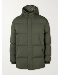 Canali - Leather-trimmed Quilted Shell Hooded Down Jacket - Lyst