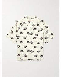 Marni - Wolves Convertible-collar Printed Satin-twill Shirt - Lyst