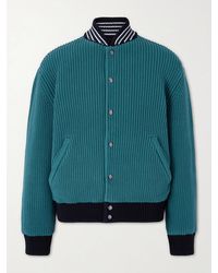 Aimé Leon Dore - Reversible Knitted Cotton-Blend Bomber Jacket - Lyst