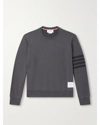 Thom Browne - 4-Bar Stripe Cotton-Jersey Sweatshirt - Lyst
