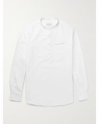 Officine Generale - Auguste Grandad-collar Cotton Oxford Shirt - Lyst