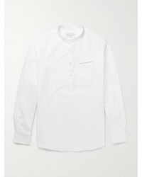 Officine Generale - Auguste Grandad-Collar Cotton Oxford Shirt - Lyst