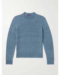 Ralph Lauren - Slim-Fit Mulberry Silk And Linen-Blend Sweater - Lyst