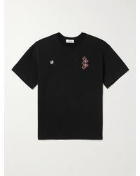 Adish Logo-embroidered Cotton-jersey T-shirt - Black