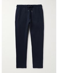 Moncler - Tapered Webbing-Trimmed Stretch-Cotton Jersey Sweatpants - Lyst