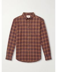 Portuguese Flannel - Trigo Checked Brushed Cotton-Twill Shirt - Lyst