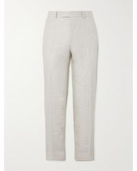 Favourbrook - Dawlish Windsor Straight-leg Herringbone Linen Suit Trousers - Lyst