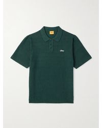 Dime - Logo-embroidered Textured-knit Cotton Polo Shirt - Lyst