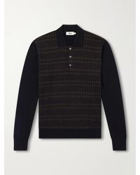 Altea - Wool And Lyocell-Blend Polo Sweater - Lyst