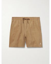 Polo Ralph Lauren - Prepster Straight-Leg Logo-Embroidered Linen Drawstring Shorts - Lyst