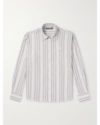 Acne Studios - Sarlie Logo-appliquéd Striped Cotton-poplin Shirt - Lyst