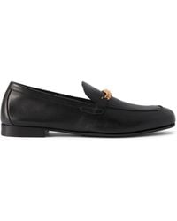 Versace - Logo-Embellished Leather Loafers - Lyst